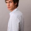 Camisa slim de xadrez em Cotton Stretch com botões Camisa slim de xadrez em Cotton Stretch com botões