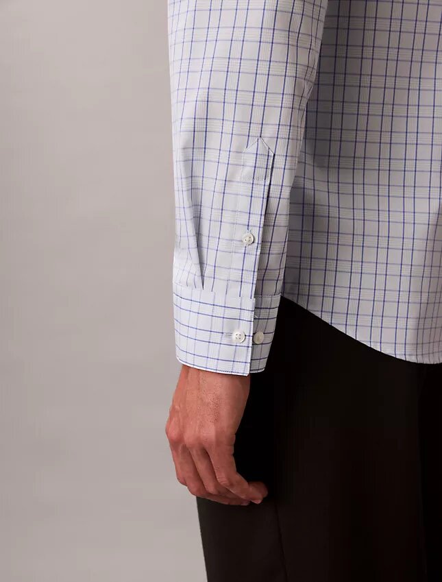 Camisa slim de xadrez em Cotton Stretch com botões Camisa slim de xadrez em Cotton Stretch com botões