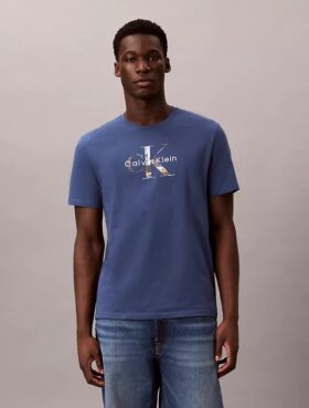 Camiseta clássica com estampa gráfica Monologo