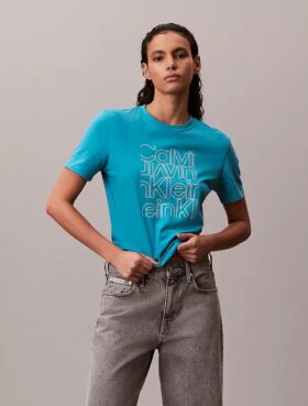 Camiseta clássica com logótipo brilhante