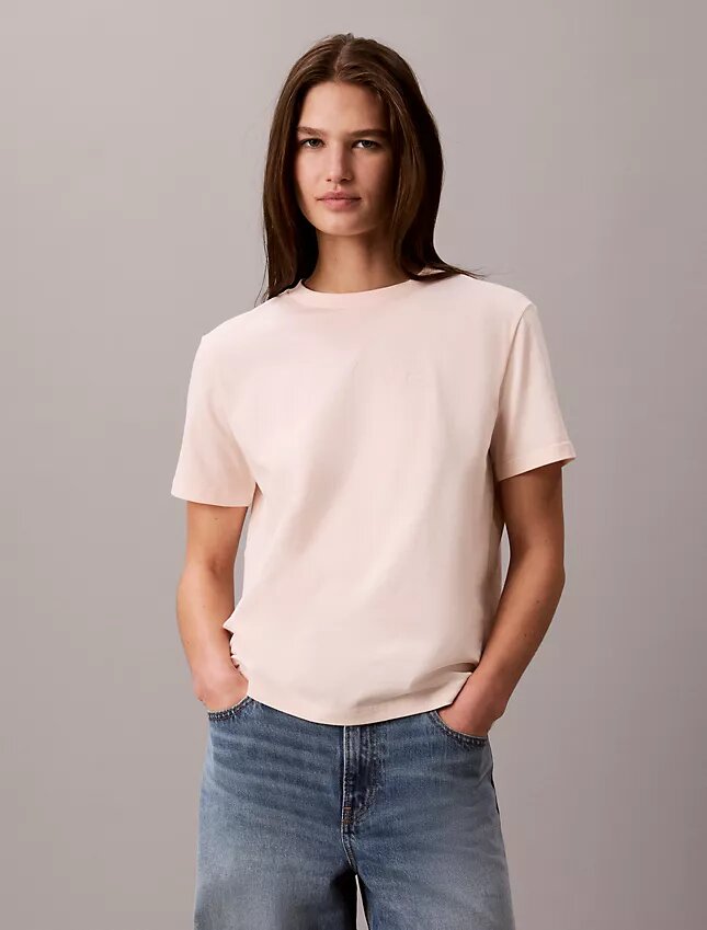 Camiseta clássica com logótipo em feltro Camiseta clássica com logótipo em feltro