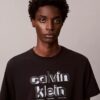Camiseta clássica com logótipo em sombra Camiseta clássica com logótipo em sombra