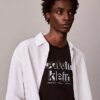 Camiseta clássica com logótipo em sombra Camiseta clássica com logótipo em sombra
