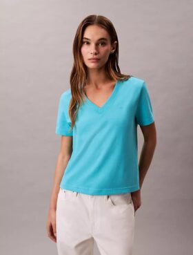 Camiseta com decote em V e Monogram