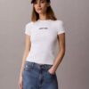 Camiseta Curta com Logotipo em Malha Canelada Camiseta Curta com Logotipo em Malha Canelada