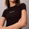 Camiseta Curta com Logotipo em Malha Canelada Camiseta Curta com Logotipo em Malha Canelada