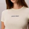 Camiseta Curta com Logotipo em Malha Canelada Camiseta Curta com Logotipo em Malha Canelada