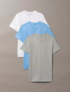 Camiseta de gola redonda com corte clássico, pacote de 3 peças da Cotton Classics
