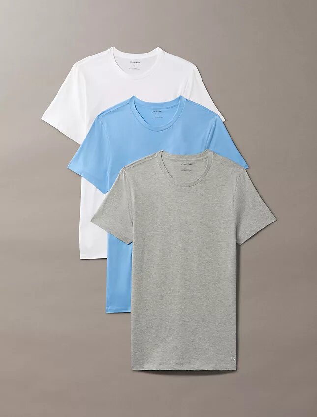 Camiseta de gola redonda com corte clássico, pacote de 3 peças da Cotton Classics Camiseta de gola redonda com corte clássico, pacote de 3 peças da Cotton Classics