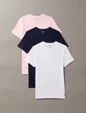 Camiseta de gola redonda com corte clássico, pacote de 3 peças da Cotton Classics