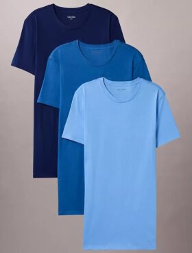 Camiseta de gola redonda com corte clássico, pacote de 3 peças da Cotton Classics