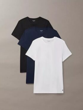 Camiseta de gola redonda com corte clássico, pacote de 3 peças da Cotton Classics
