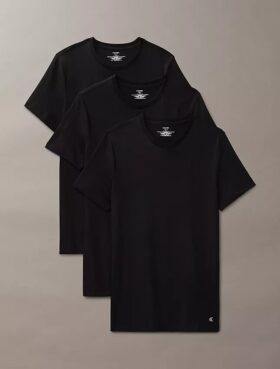 Camiseta de gola redonda com corte clássico, pacote de 3 peças da Cotton Classics