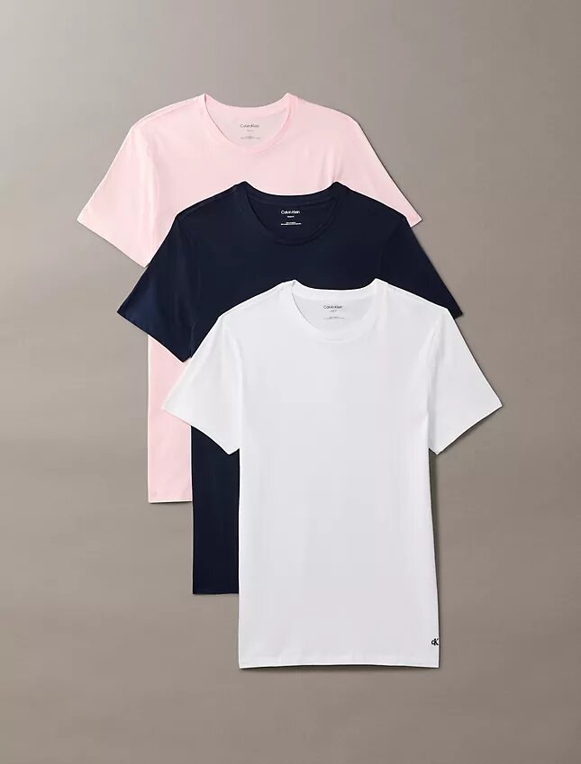 Camiseta de gola redonda com corte clássico, pacote de 3 peças da Cotton Classics Camiseta de gola redonda com corte clássico, pacote de 3 peças da Cotton Classics