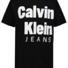 Camiseta de gola redonda com logótipo Ckj em destaque para meninos