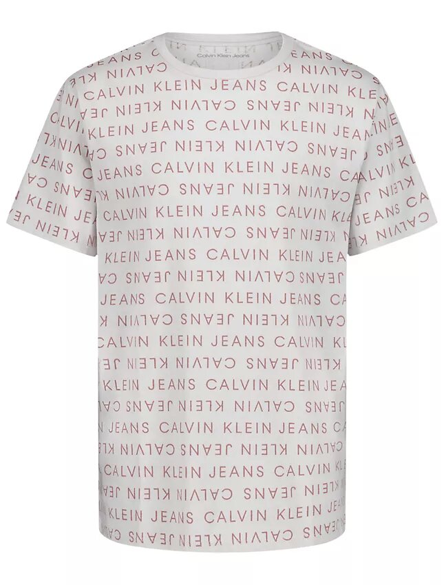 Camiseta de gola redonda com palavras por toda a peça para meninos Camiseta de gola redonda com palavras por toda a peça para meninos