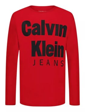 Camiseta de manga comprida com logótipo Ckj em negrito para meninos