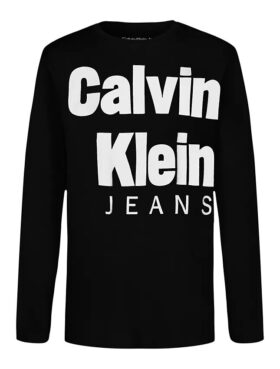 Camiseta de manga comprida com logótipo Ckj em negrito para meninos