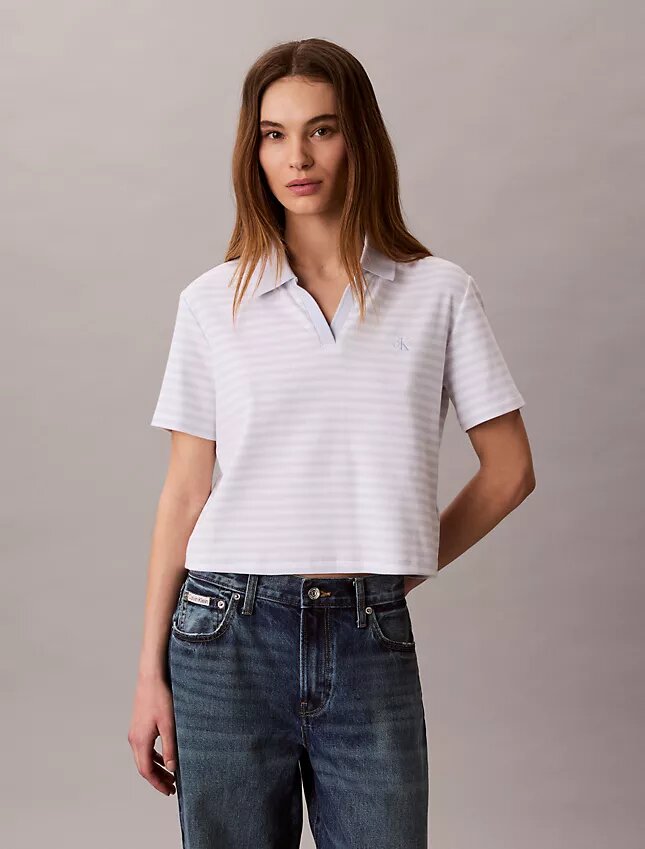 Camiseta polo com canelado em algodão Camiseta polo com canelado em algodão