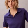 Camiseta polo com canelado em algodão Camiseta polo com canelado em algodão