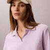 Camiseta polo com canelado em algodão Camiseta polo com canelado em algodão