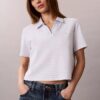 Camiseta polo com canelado em algodão Camiseta polo com canelado em algodão