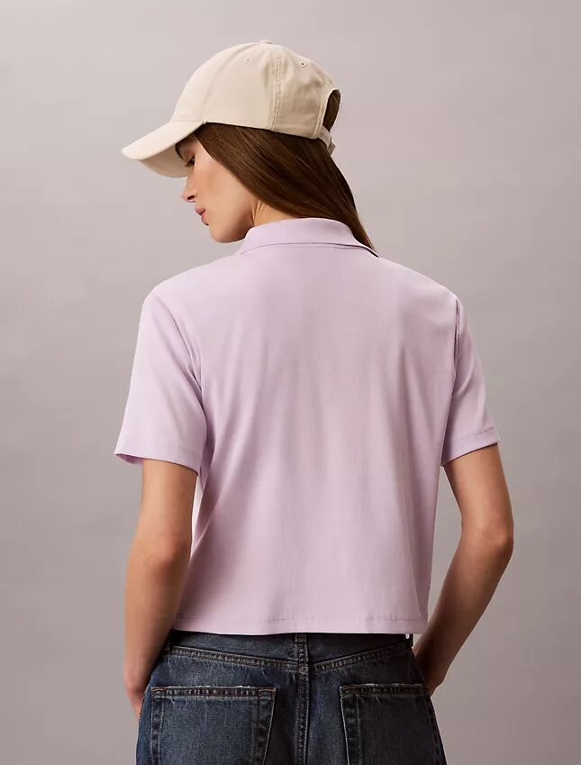 Camiseta polo com canelado em algodão Camiseta polo com canelado em algodão