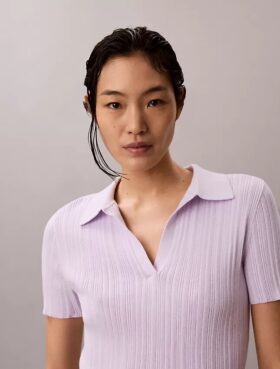 Camiseta polo de malha de algodão lisa