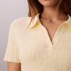 Camiseta polo de malha de algodão lisa Camiseta polo de malha de algodão lisa