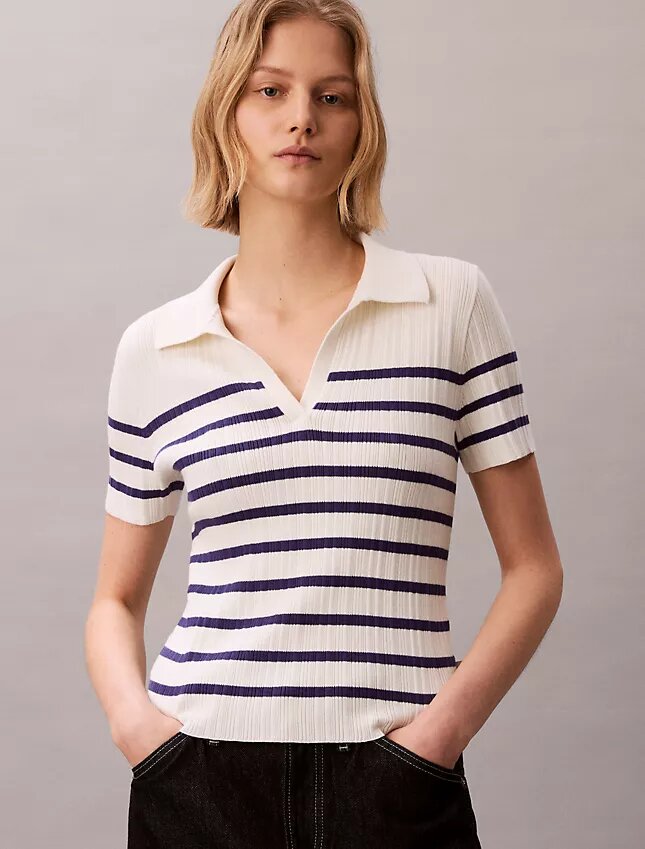 Camiseta polo de malha de algodão lisa Camiseta polo de malha de algodão lisa