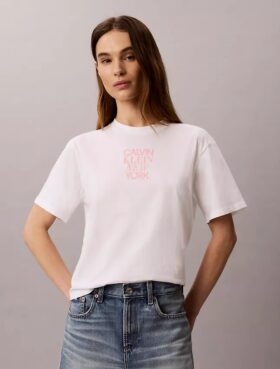 Camisola Boxy com Estampado Fotográfico CK One