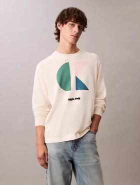 Camisola clássica com logótipo em blocos de cor