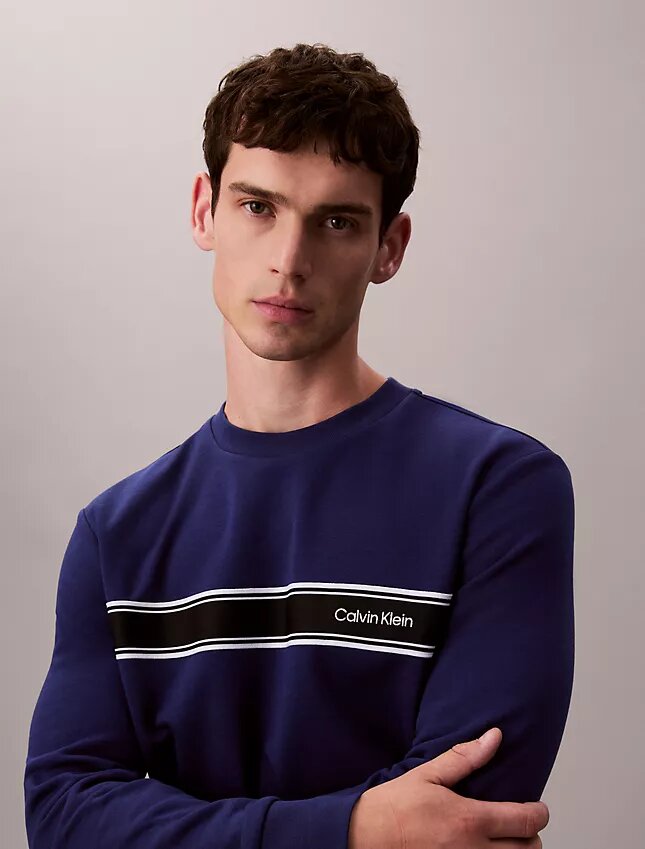 Camisola clássica com riscas em malha polar Camisola clássica com riscas em malha polar
