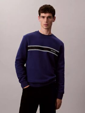 Camisola clássica com riscas em malha polar