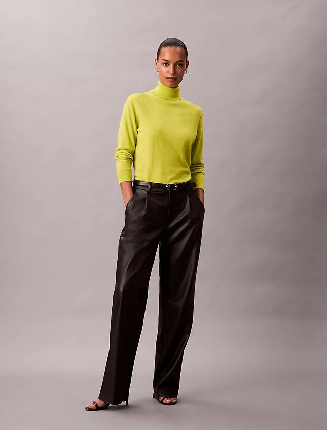 Camisola clássica de gola alta em lã merino Camisola clássica de gola alta em lã merino