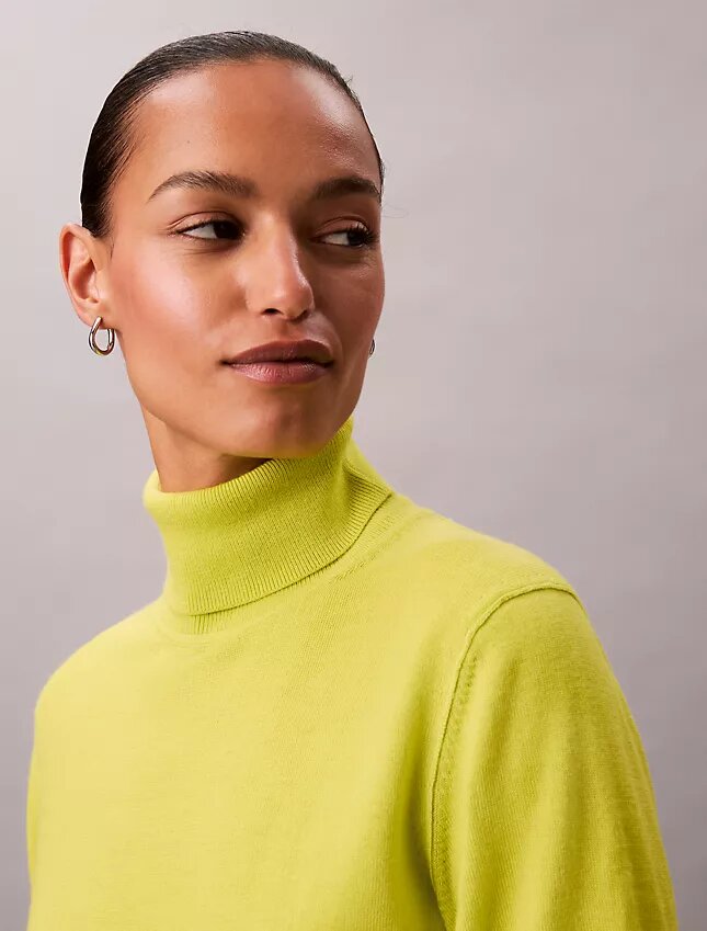 Camisola clássica de gola alta em lã merino Camisola clássica de gola alta em lã merino