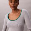 Camisola clássica de gola redonda em mistura de algodão Camisola clássica de gola redonda em mistura de algodão