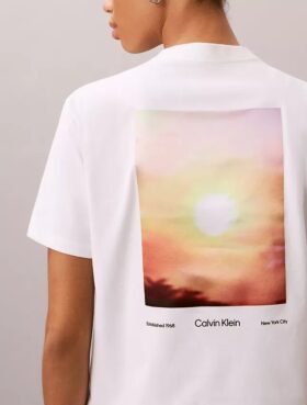 Camisola clássica de jersey refrescante com gráfico de sol