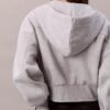 Camisola com capuz descontraída em malha polar com fecho e fita com logótipo Camisola com capuz descontraída em malha polar com fecho e fita com logótipo