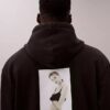 Camisola com capuz e estampado em malha polar Kate Moss