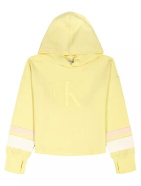 Camisola com capuz e Monogram para meninas