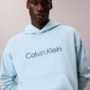 Camisola com capuz em felpo com logótipo padrão Camisola com capuz em felpo com logótipo padrão