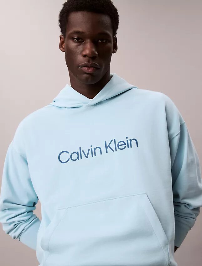 Camisola com capuz em felpo com logótipo padrão Camisola com capuz em felpo com logótipo padrão