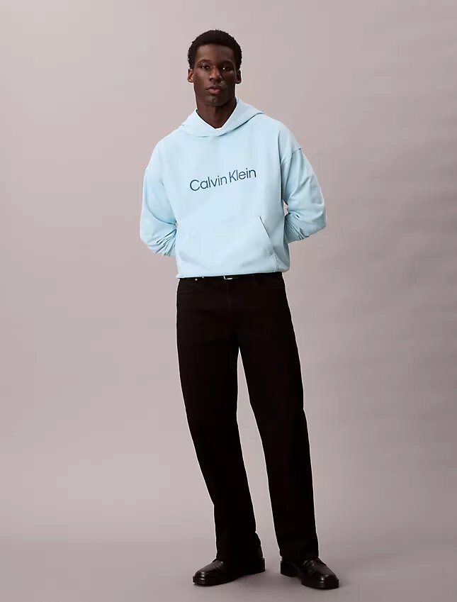 Camisola com capuz em felpo com logótipo padrão Camisola com capuz em felpo com logótipo padrão
