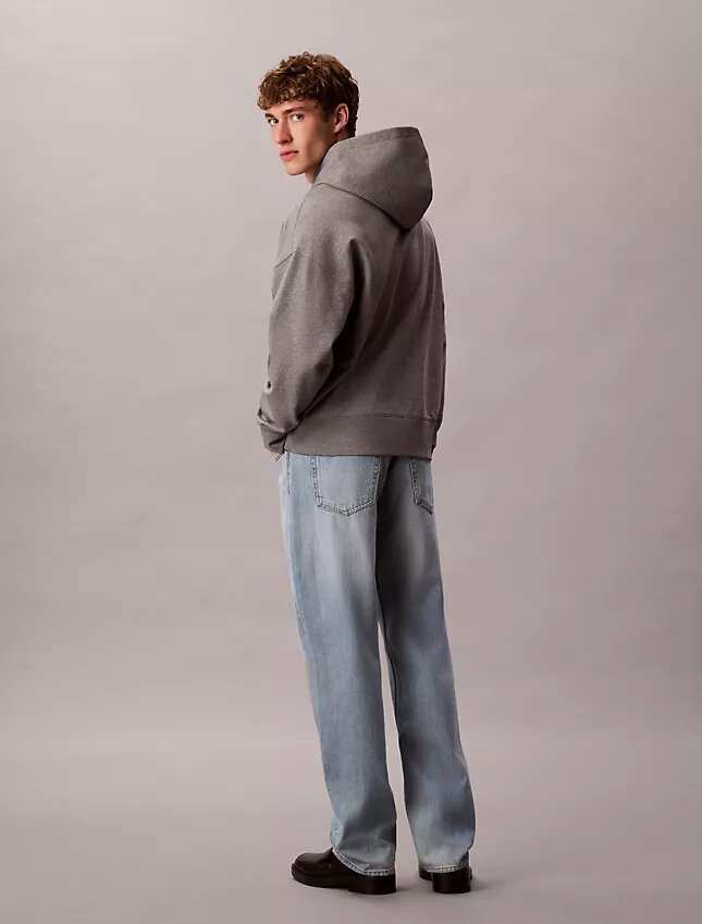 Camisola com capuz em felpo com logótipo padrão Camisola com capuz em felpo com logótipo padrão