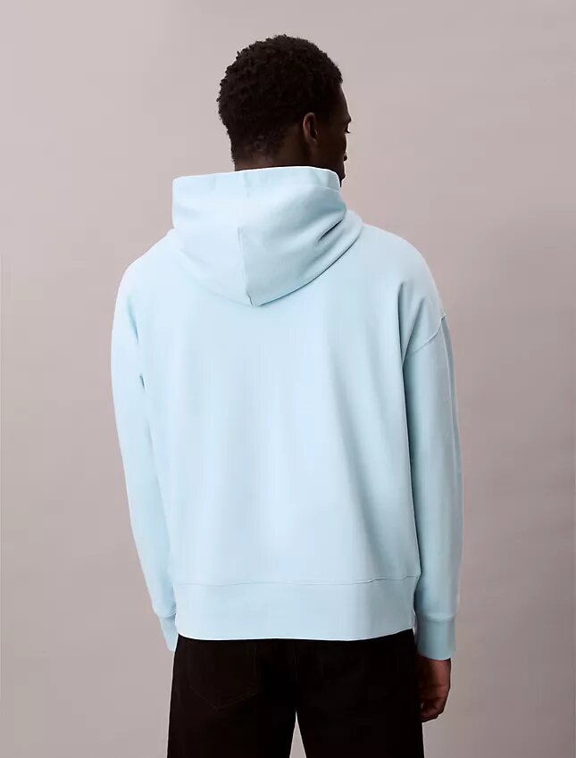 Camisola com capuz em felpo com logótipo padrão Camisola com capuz em felpo com logótipo padrão