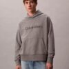 Camisola com capuz em felpo com logótipo padrão Camisola com capuz em felpo com logótipo padrão