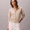 Camisola com capuz em malha folgada Camisola com capuz em malha folgada
