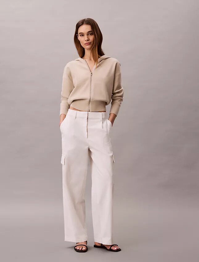 Camisola com capuz em malha folgada Camisola com capuz em malha folgada