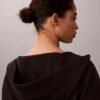 Camisola com capuz em malha folgada Camisola com capuz em malha folgada